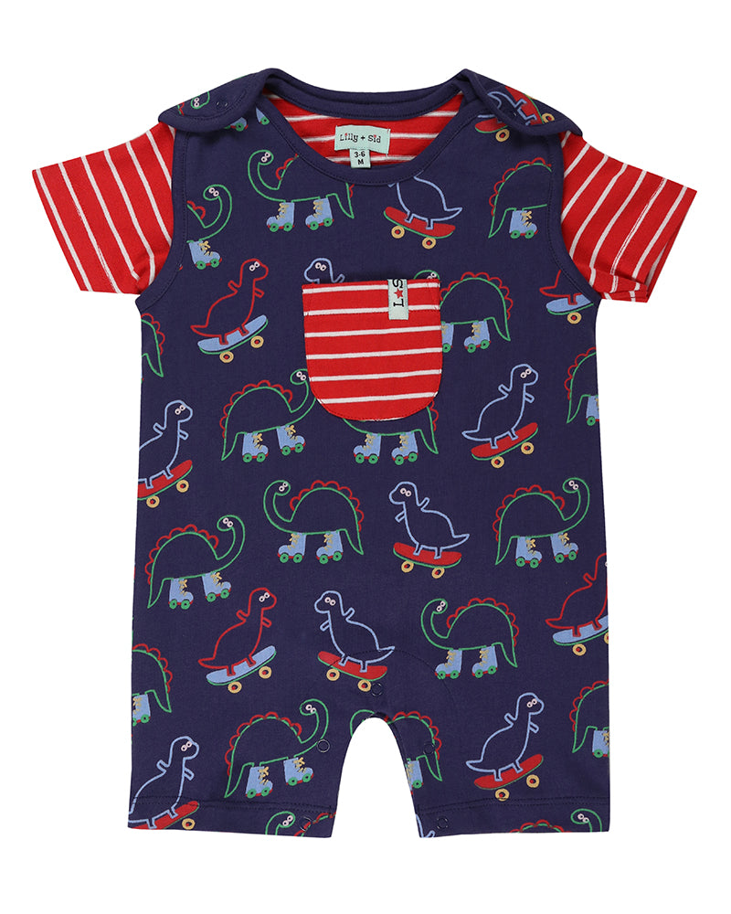 Dino Dungaree Set - Multi