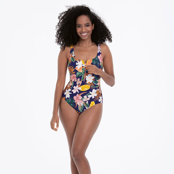 Tropical Sunset Swimsuit - Deep Lagoon