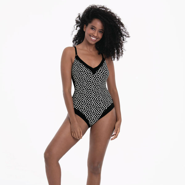 Summer Dot Swimsuit - Black/White