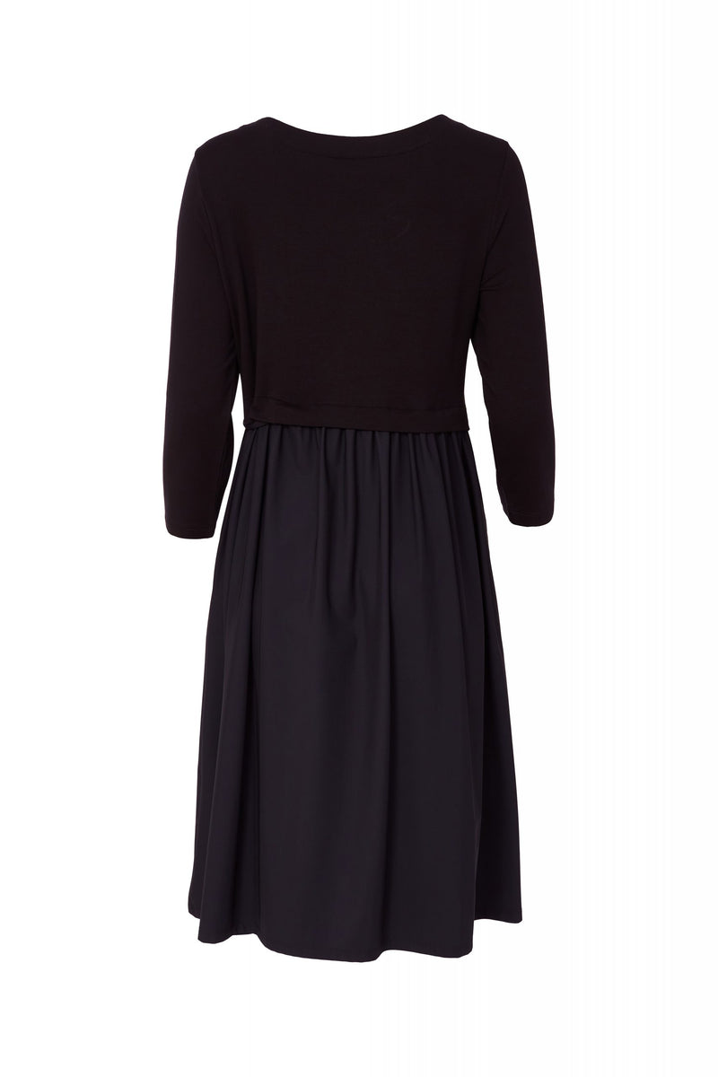 Contrast Jersey Dress - Charcoal