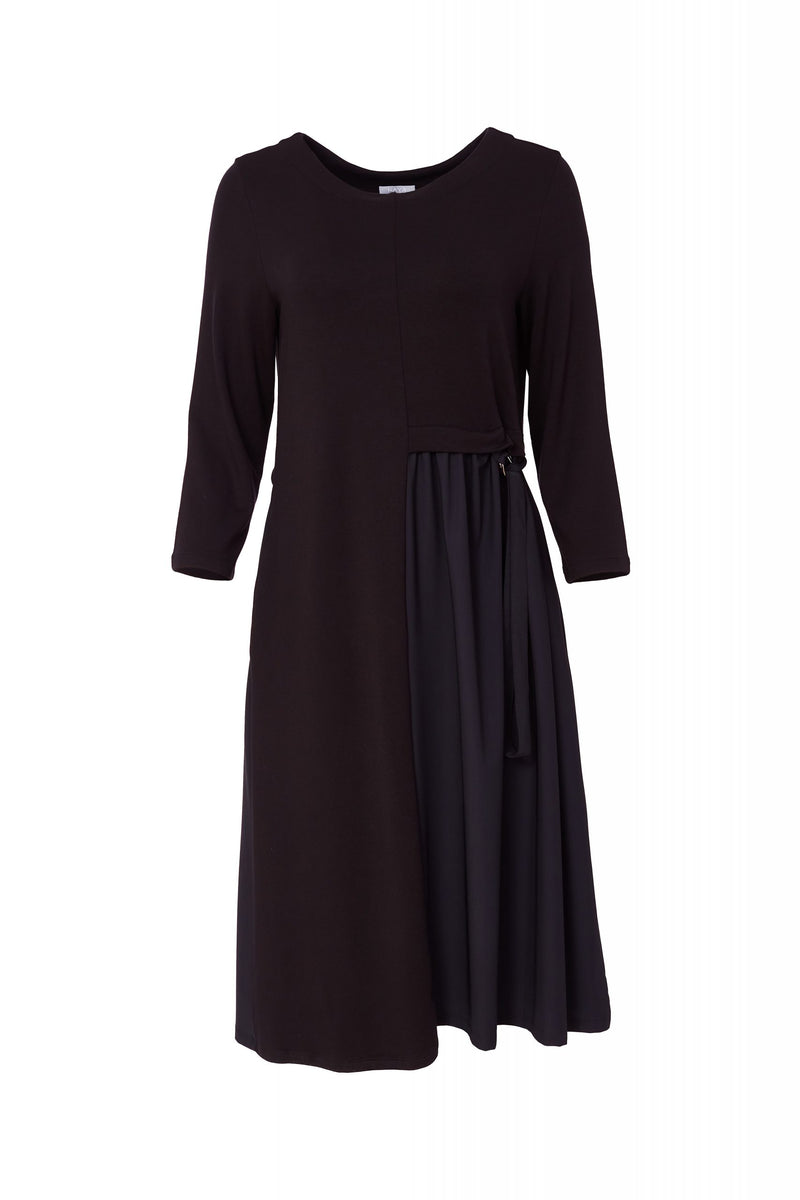 Contrast Jersey Dress - Charcoal