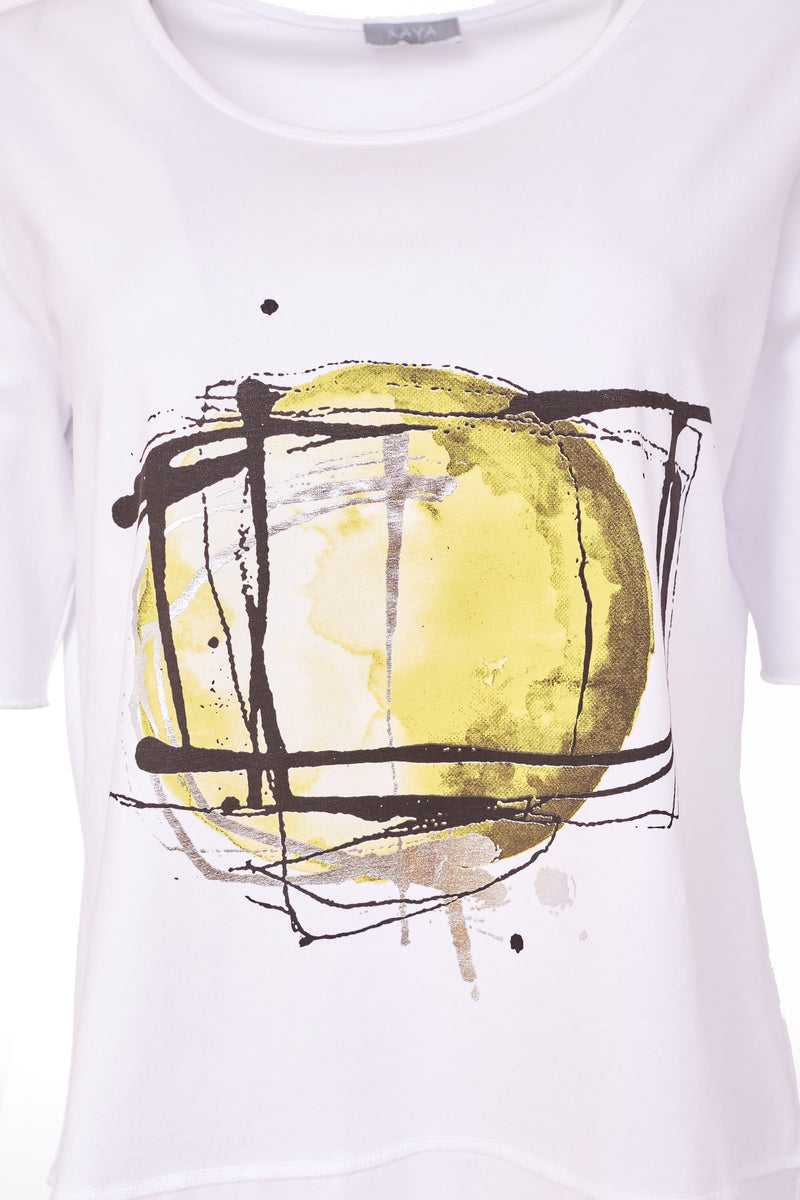 Placement Print T-shirt - Lime