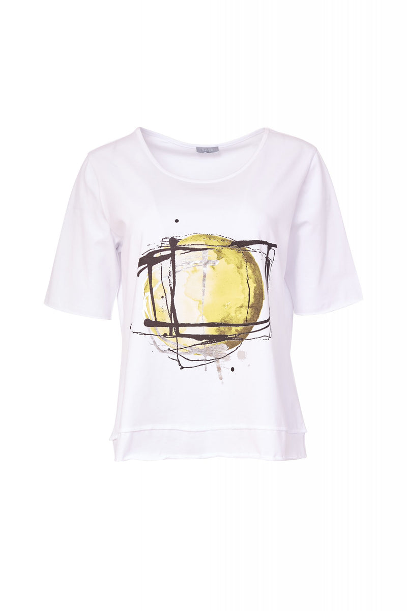 Placement Print T-shirt - Lime