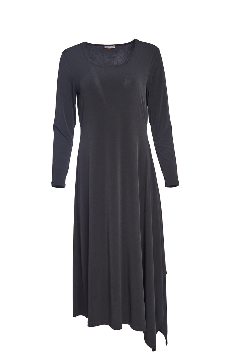 Flared Side Dress - Black