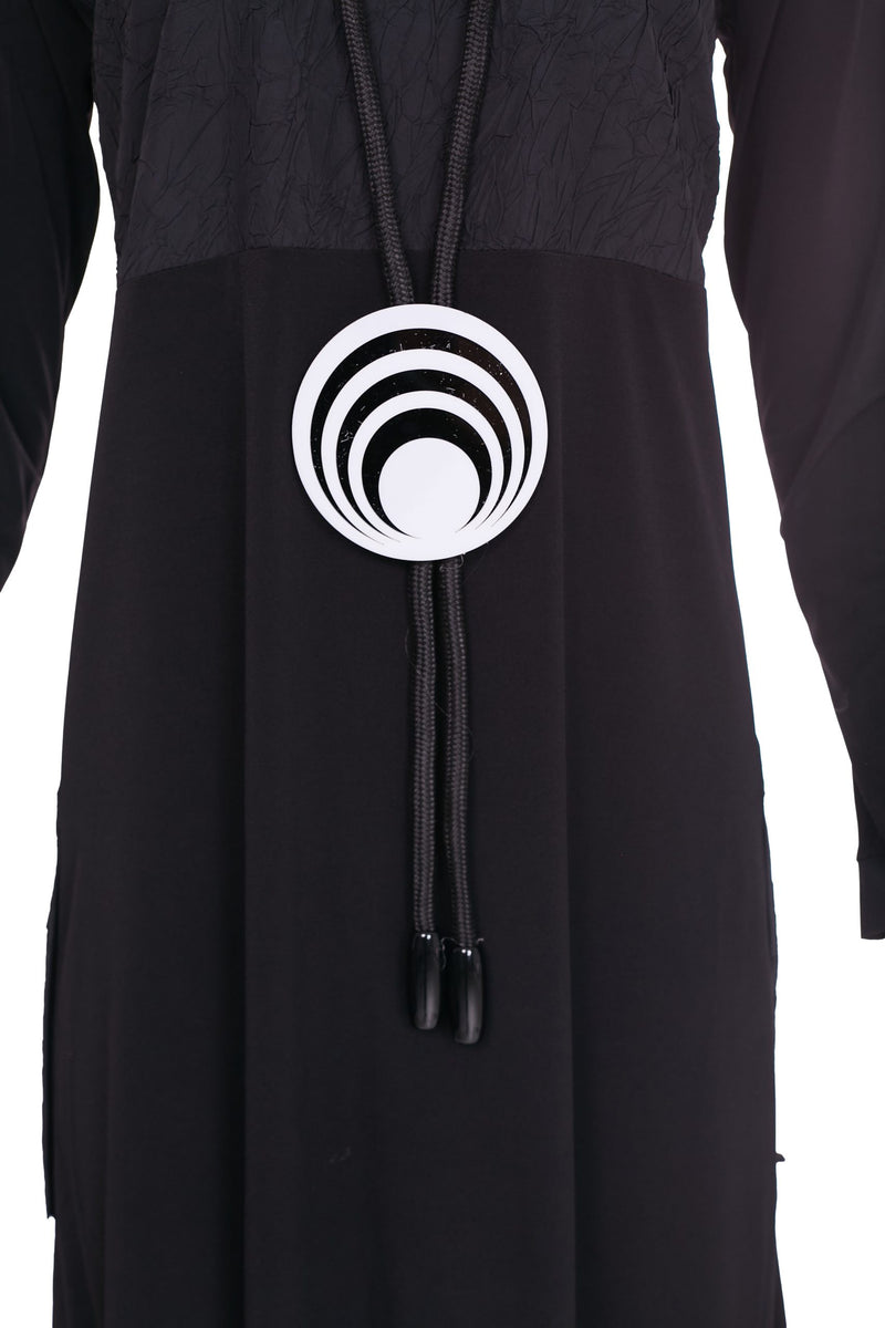 Puff Ball Pocket Dress - Black