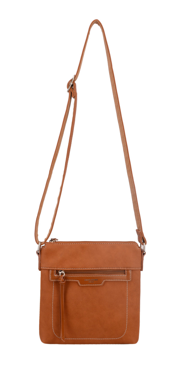 Ziptop Cross-Body - Cognac