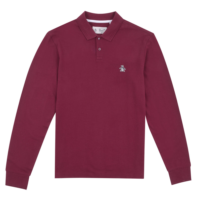 Long Sleeve Polo - Tawny Port