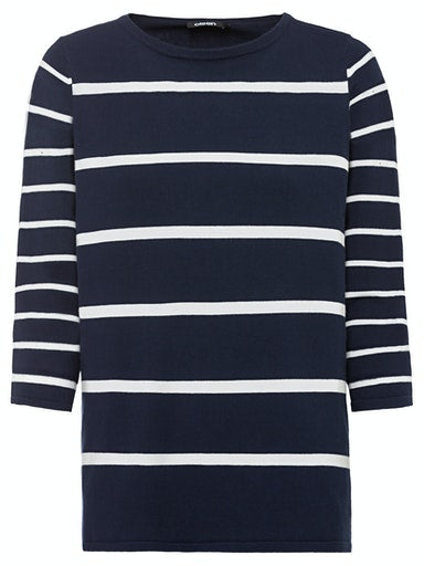 Long Sleeve Stripe Jumper - Power Navy