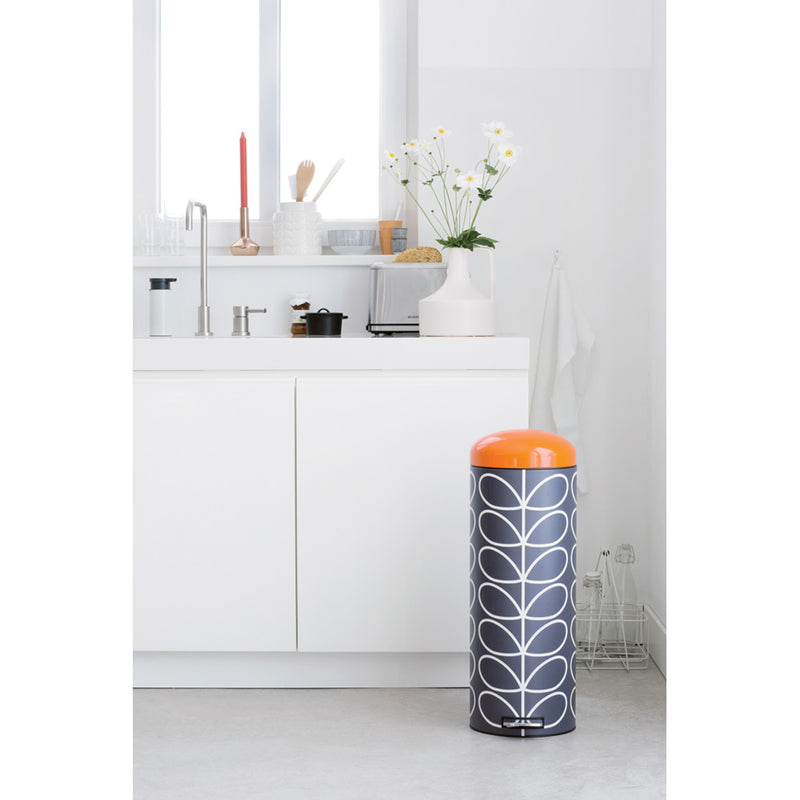 Orla Kiely Retro Slimline Bin 20 Litre Charcoal