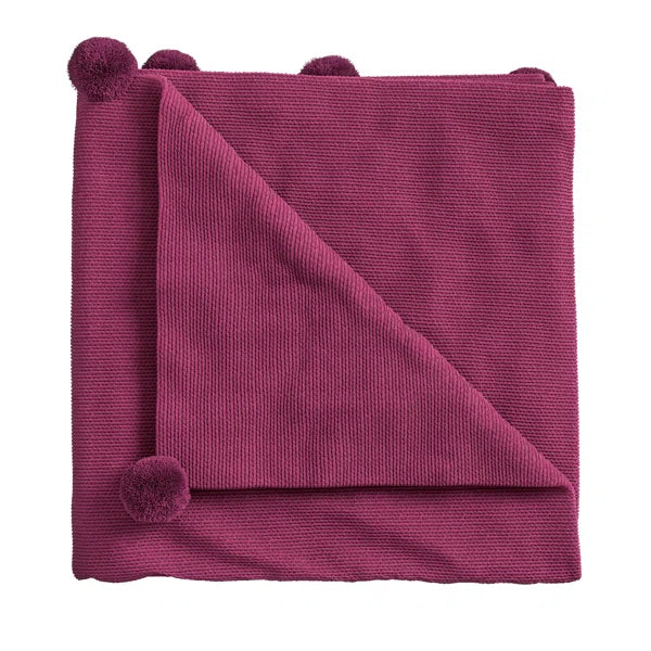 Pom Pom Fuchsia Throw - 130x150cm