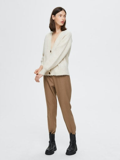 Kai Ribbed Cardigan - Sandshell Melange