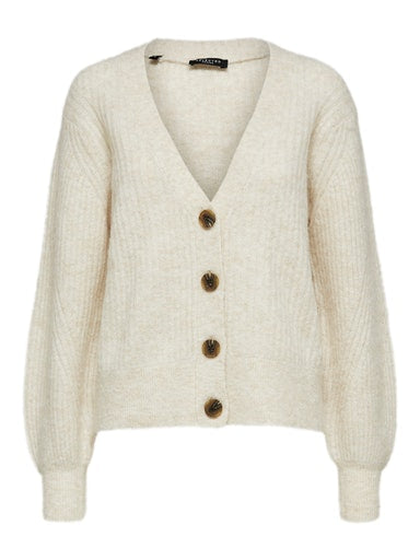 Kai Ribbed Cardigan - Sandshell Melange