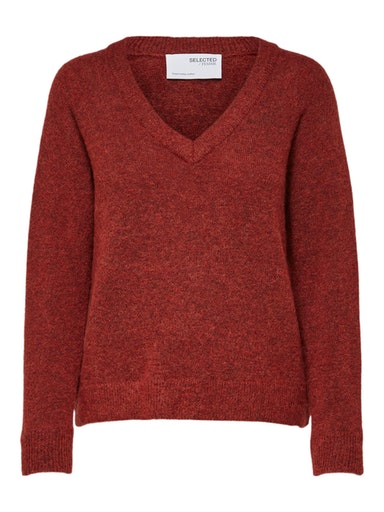 Lulu V-Neck Knit - Chili Oil