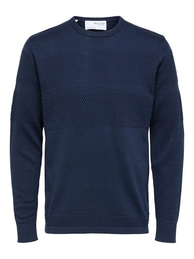 Maine Round Neck Jumper - Dark Sapphire