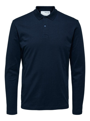 Paris Long Sleeve Polo - Dark Sapphire