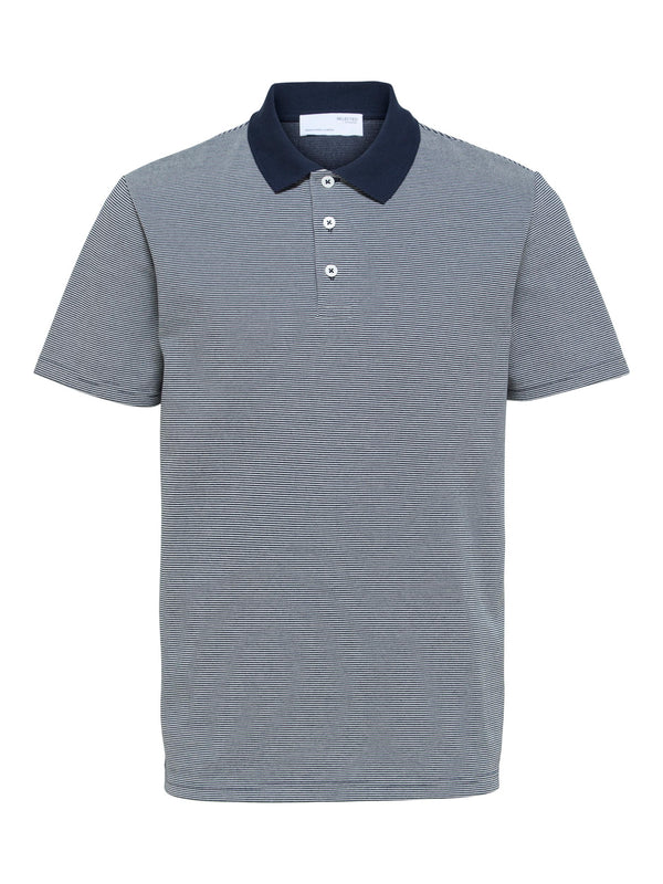 Ash Stripe Polo - Sky Captain