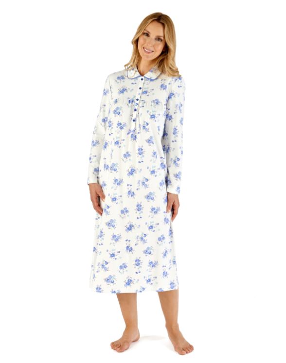 Cotton Nightdress - Blue