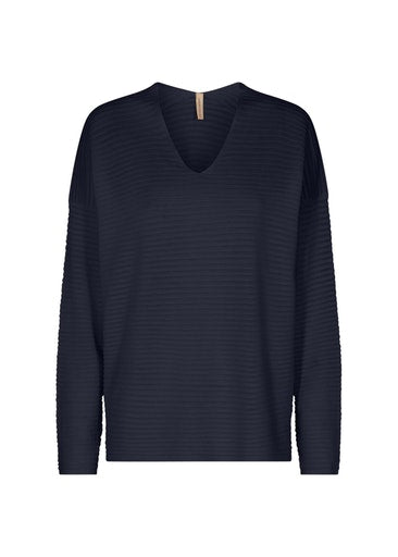 Niaka 52 V Neck Jumper - Navy Melange