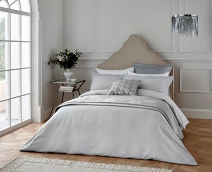 Modern Deco Stripe Duvet Cover Set - Silver