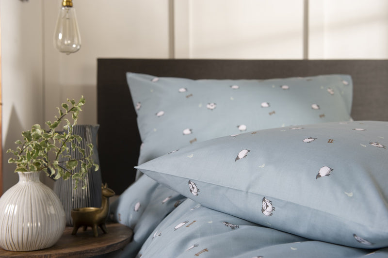 Sheep Duvet Cover Set - Duck Egg