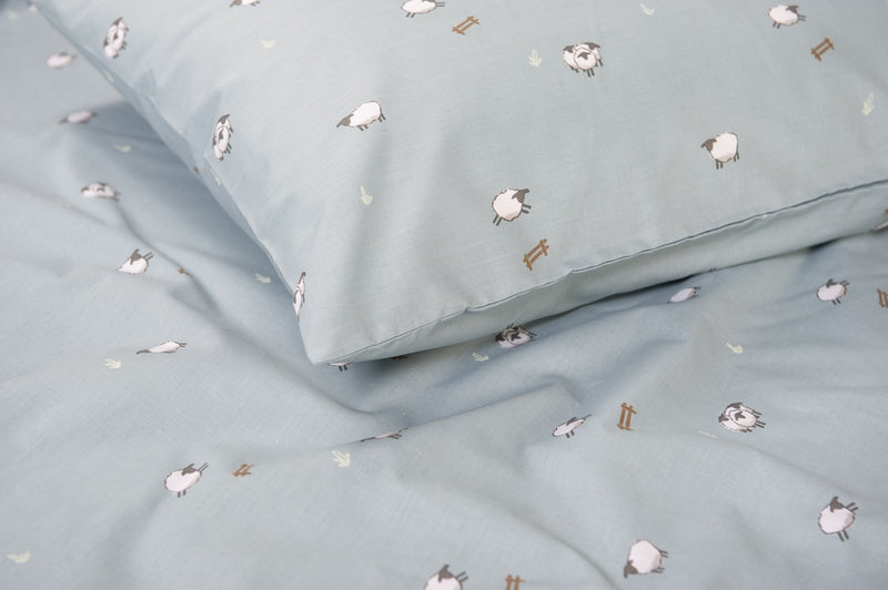 Sheep Duvet Cover Set - Duck Egg