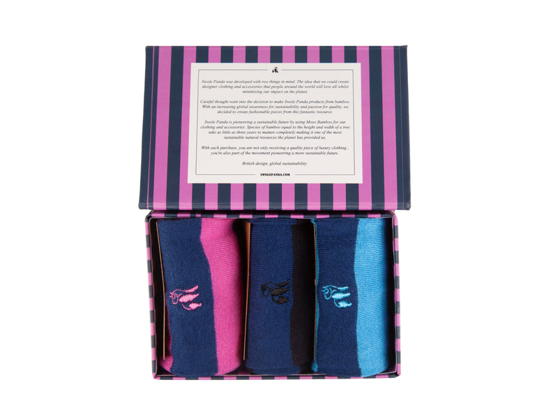 3 Pairs Stripe Gift Box