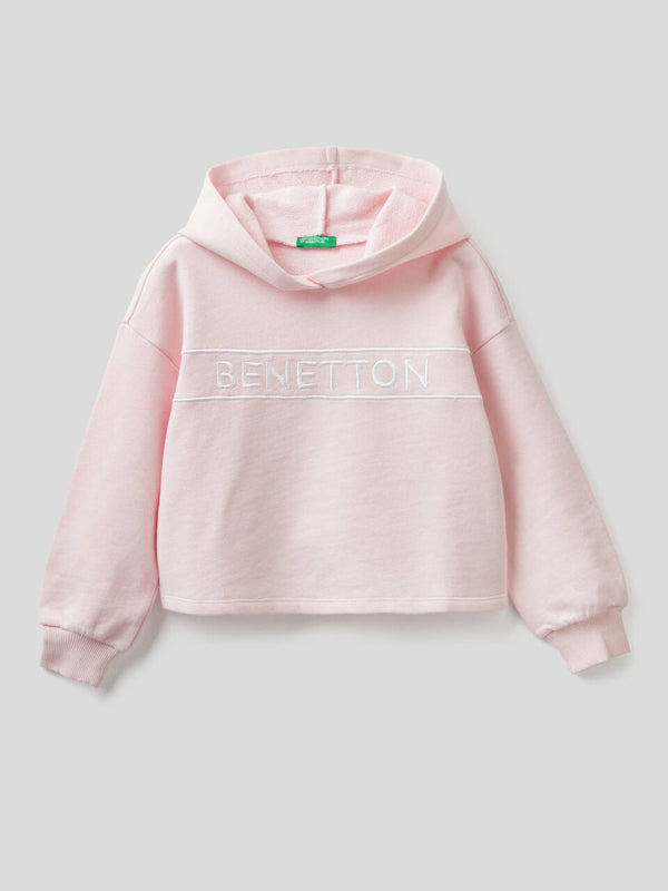 Girls Basic Logo Hoodie - Baby Pink