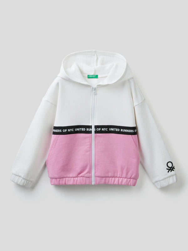 Girls Zip Hoodie - White