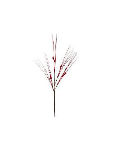 90cm Red Grass With Glitter & Berry Steam