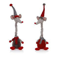 70cm Sitting Mouse Red/Grey