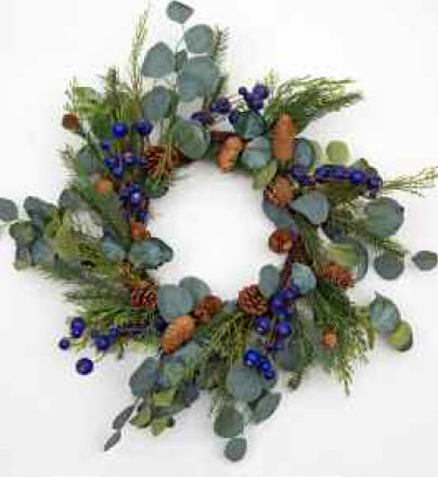 Euclayptus Pine Cone & Berry Wreath