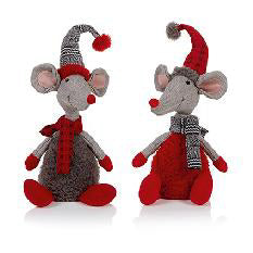 50cm Sitting Mouse Red/Grey