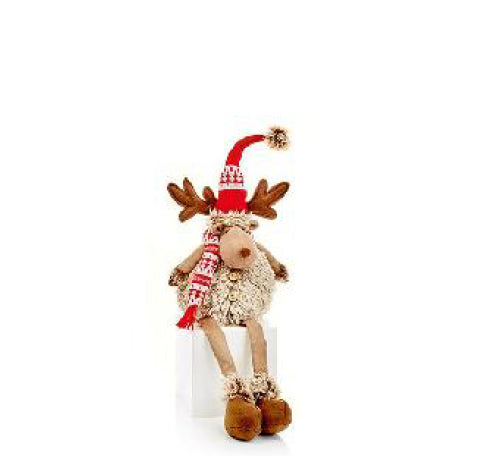 65cm Sitting Fluffy Reindeer With Long Legs