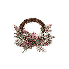 45cm Frosted Berry Rattan Wreath