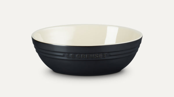 CHEFS SPECIAL PRICE - Stoneware Oval Serving Bowl - Satin Black