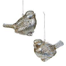 8cm Silver Bird Ornament