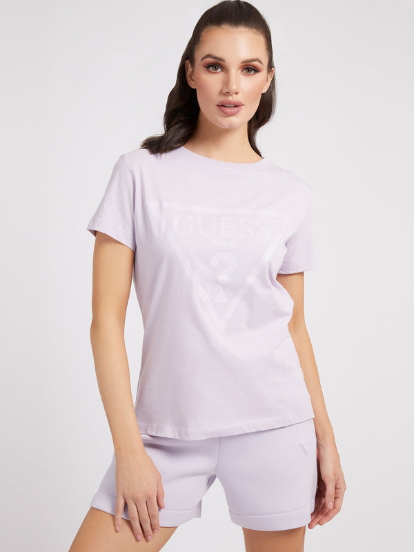 Short Sleeve Round Neck T-shirt - Wisteria Petal