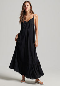 Vintage Long Beach Cami Dress - Jet Black