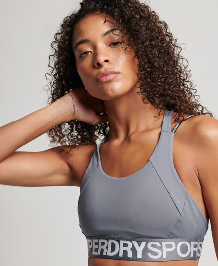 Sport Train Branded Elastic Bra - Folkstone Grey