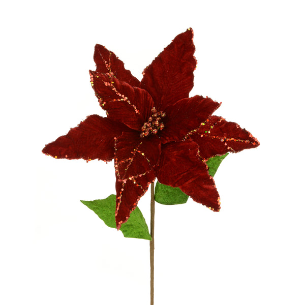 Lux Velvet Poinsettia 60cm