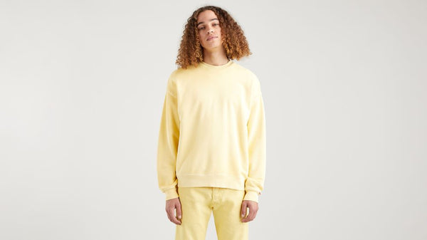 Red Tab Round Neck Sweater - Natural Dye Yellow