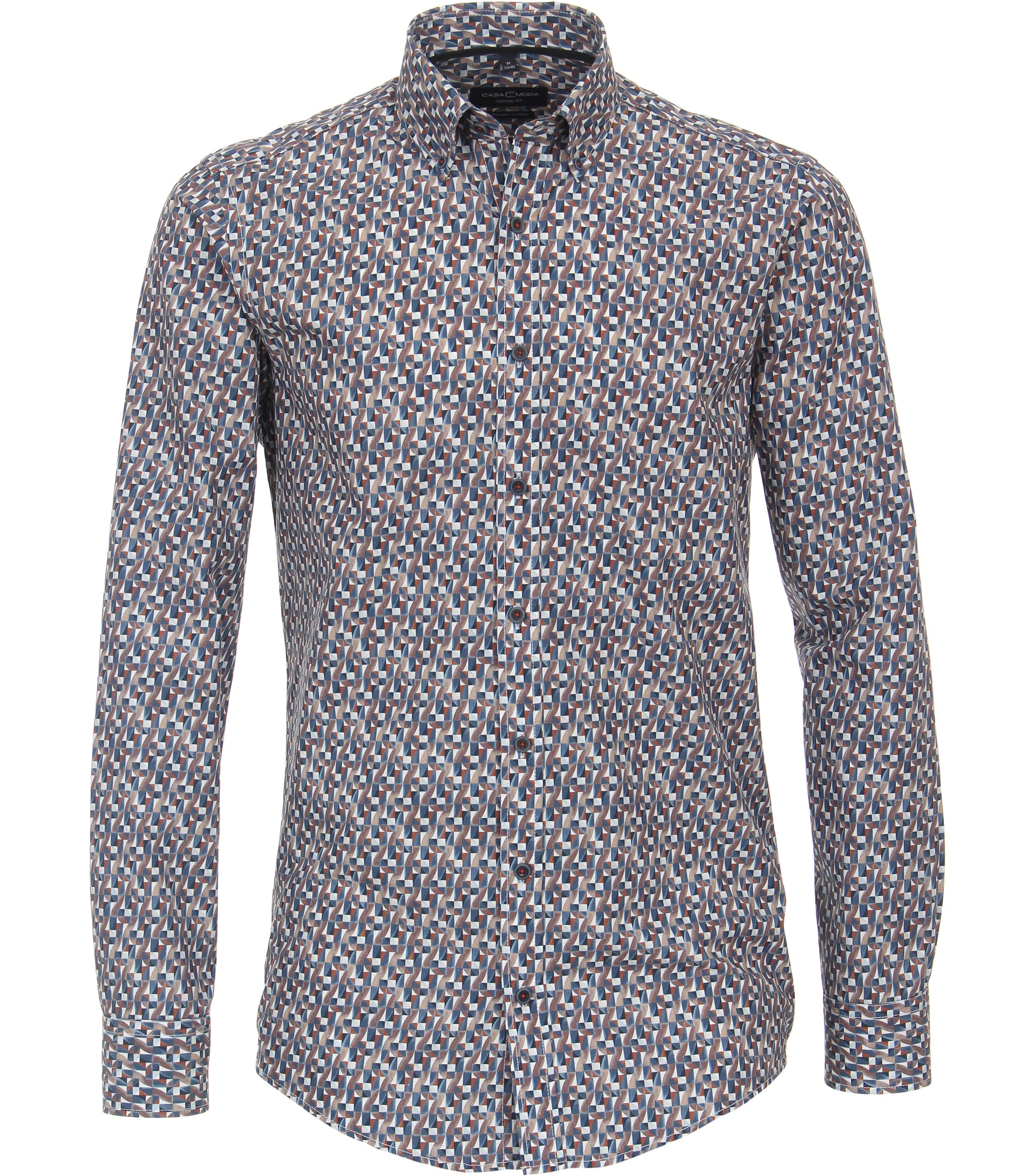 Button Down Print Shirt - Light Blue