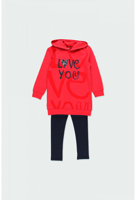 Love Hoodie & Leggings Set - Ruby Red