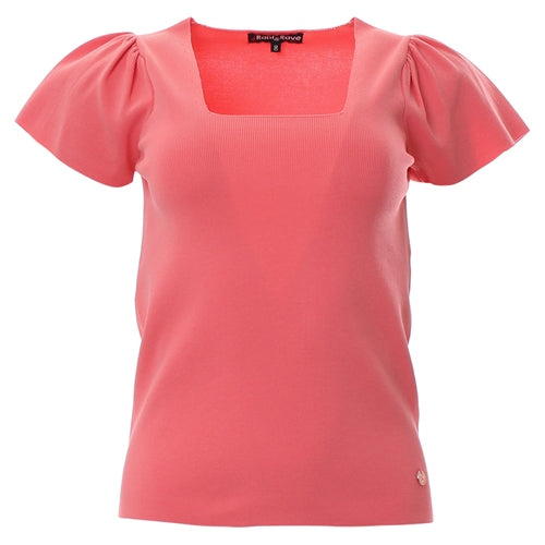 Breena Knitted Top - Coral