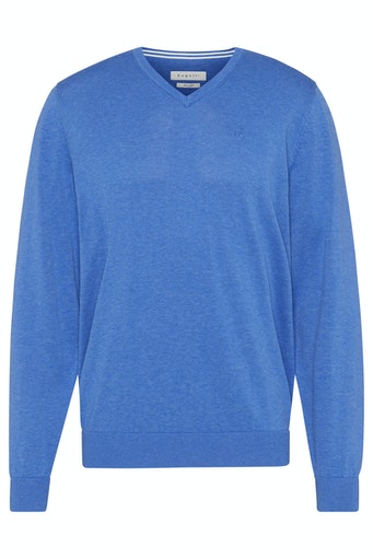 Plain V Neck Jumper - Ocean