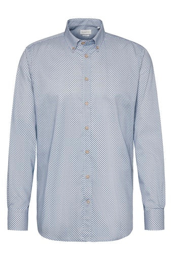 Modern Fit Long Sleeve Shirt - Blue