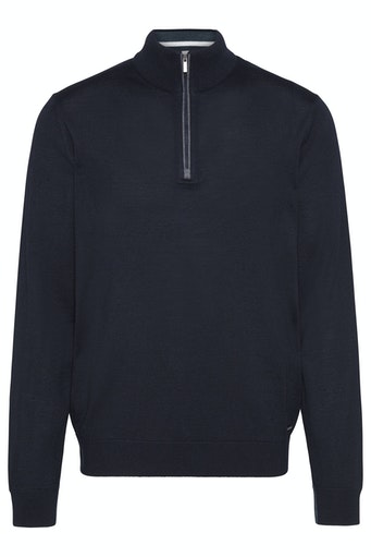 Plain 1/4 Zip Knit - Navy