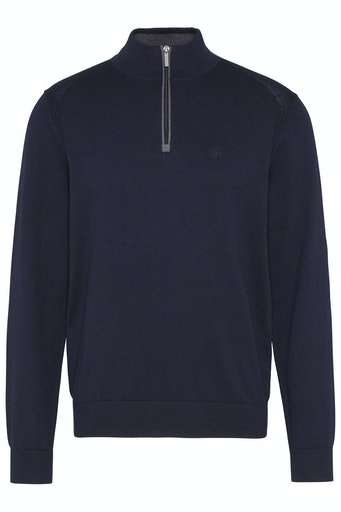 Cotton Cashmere 1/4 Zip Jumper - Navy