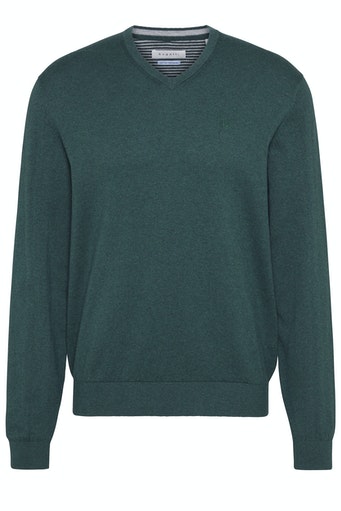 Cotton Cashmere V-Neck Jumper - Hunter Green