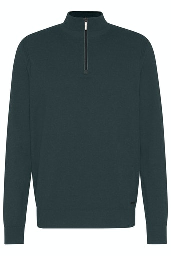 Cotton Cashmere 1/4 Zip Jumper - Hunter Green